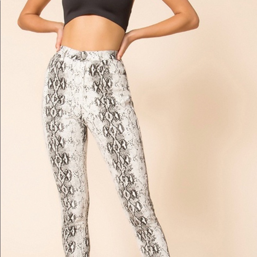 Snake print pants